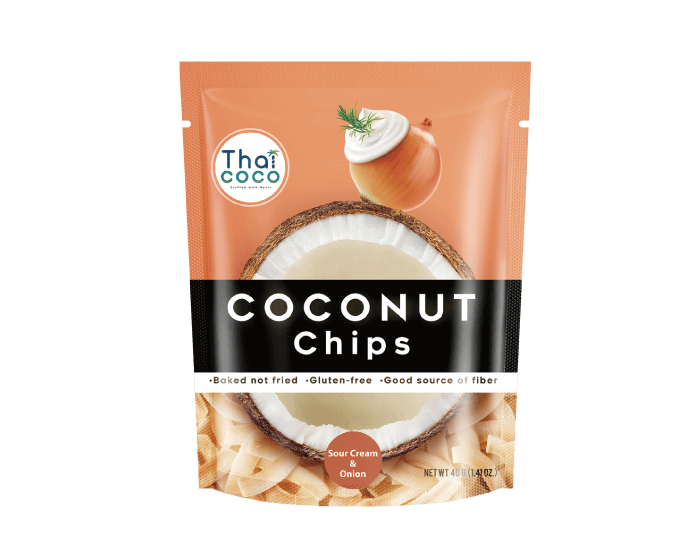 Thaicoco椰子食品_脆烤椰子片_酸奶洋蔥_ThaiCoco Roasted Coconut Chips Sour Cream&Onion
