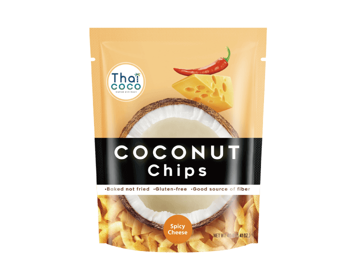 Thaicoco椰子食品_脆烤椰子片_香辣起司_ThaiCoco Roasted Coconut Chips Spicy Cheese